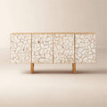 Mascustom 64" Stone and White Oak Wood Credenza