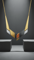 Architectural High-Polish Geometric Necklace - Mascustom
