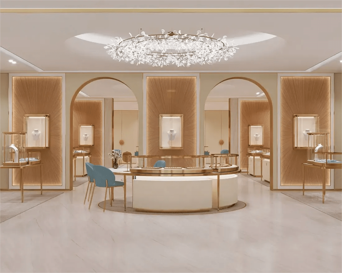 Custom Luxury Jewelry Island Showcase - Mascustom