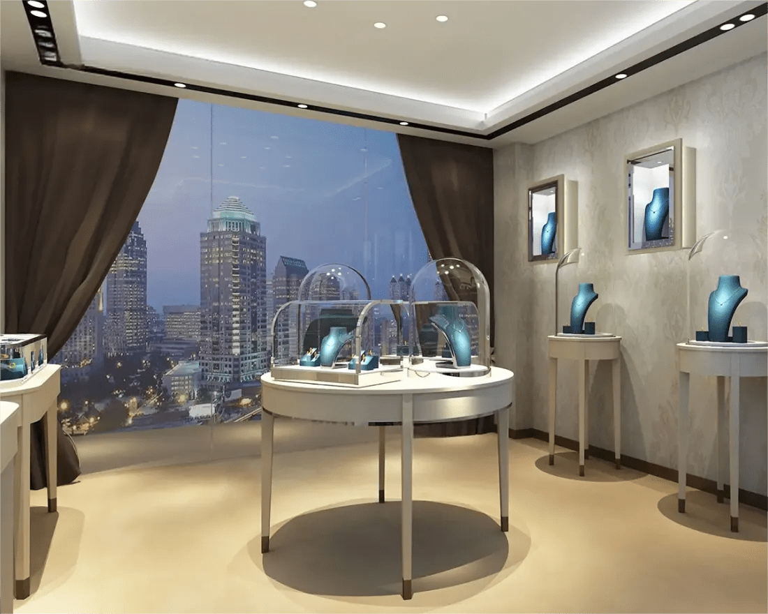 Custom Luxury Jewelry Island Showcase - Mascustom