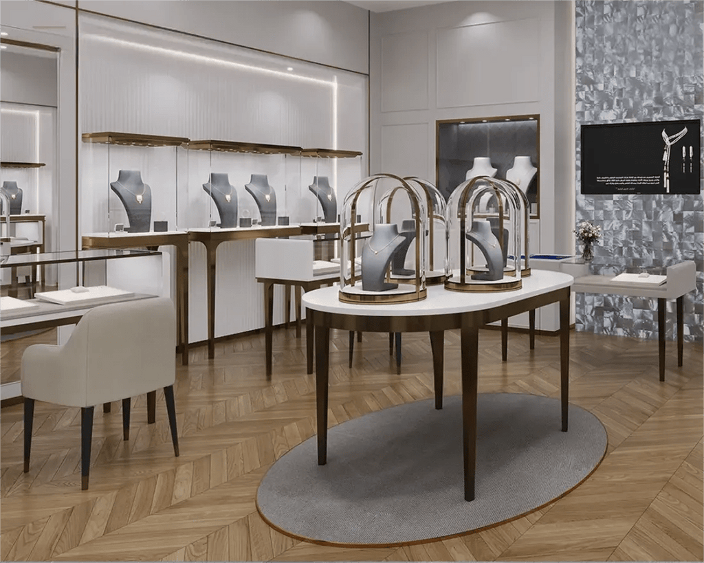 Custom Luxury Jewelry Island Showcase - Mascustom