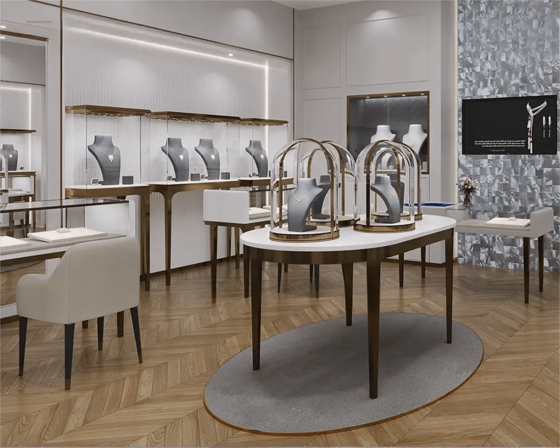 Custom Luxury Jewelry Island Showcase - Mascustom