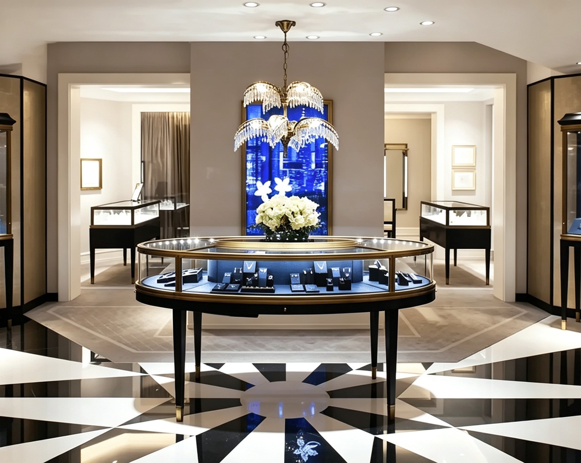 Custom Luxury Jewelry Island Showcase - Mascustom