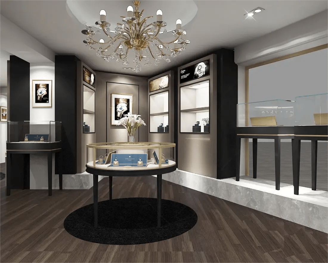 Custom Luxury Jewelry Island Showcase - Mascustom