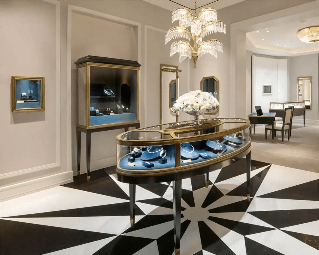 Custom Luxury Jewelry Island Showcase - Mascustom