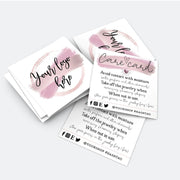 Custom Jewelry Care Card