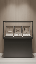 Graphite Base Glass Jewelry Showcase Unit - Mascustom