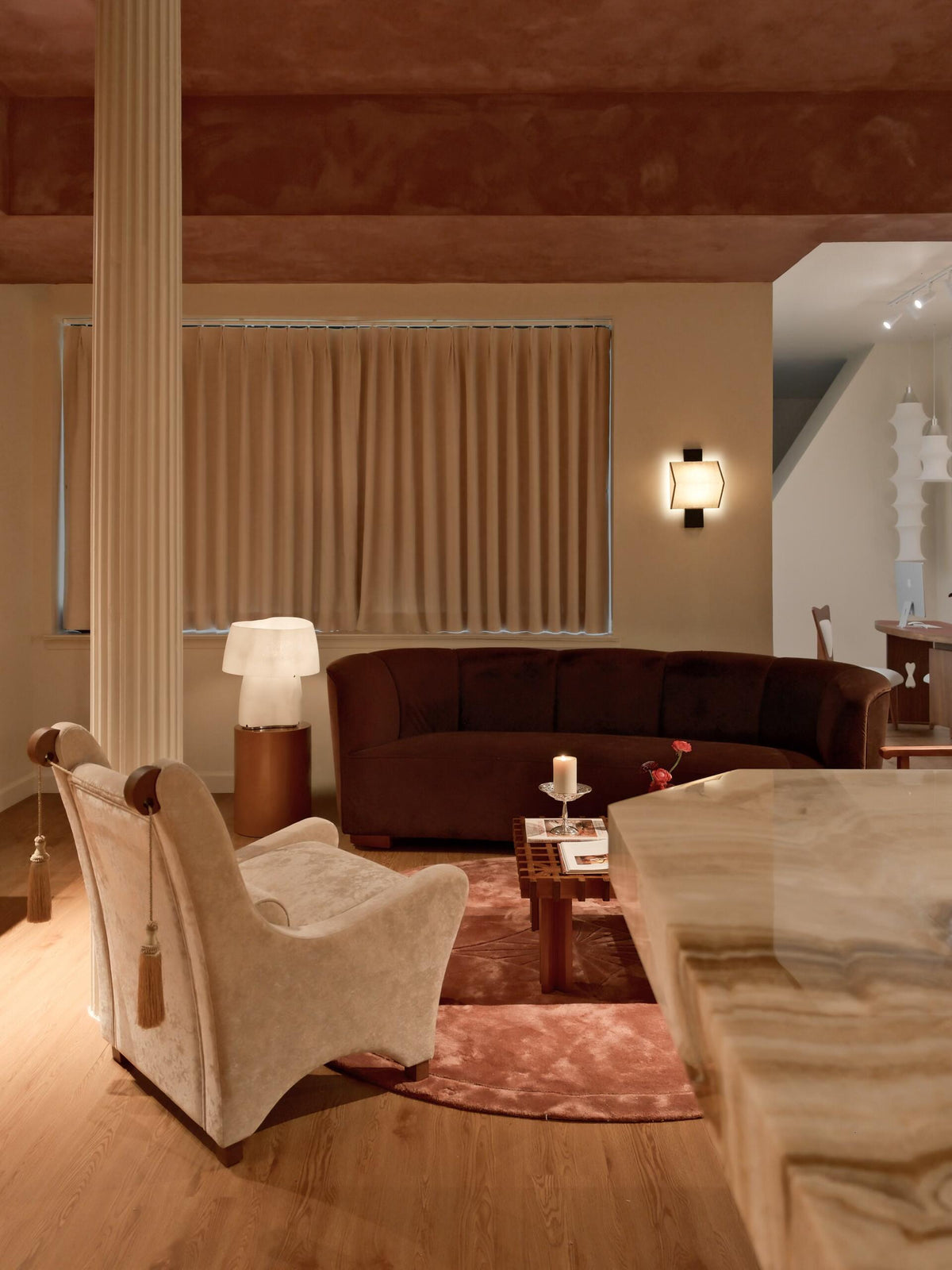 Warm natural retail interior and material palette by Mascustom 5