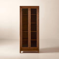 Mascustom Acacia Wood and Glass Door Tall Cabinet - Mascustom