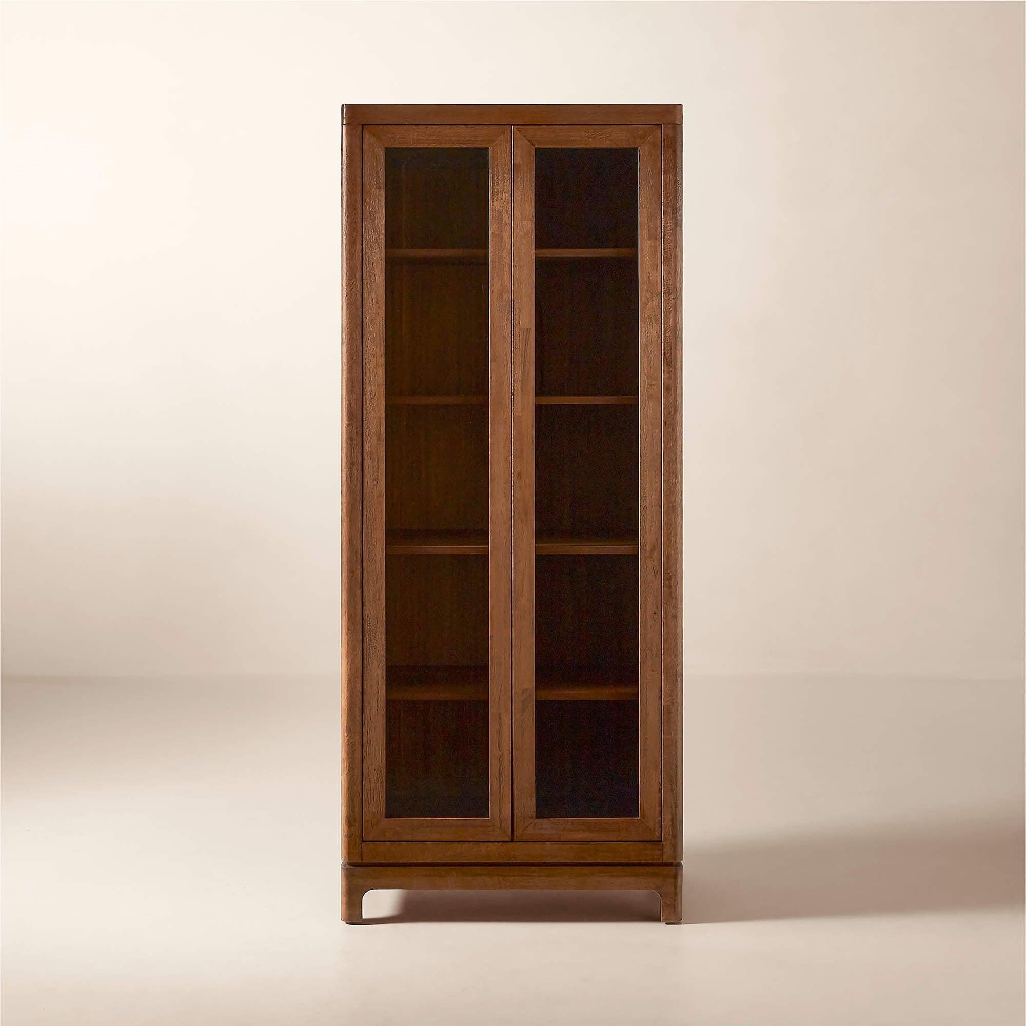 Mascustom Acacia Wood and Glass Door Tall Cabinet - Mascustom
