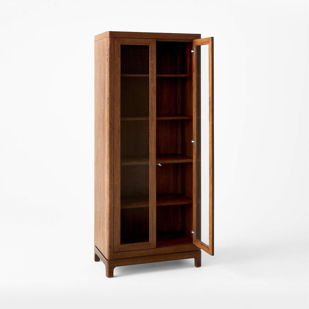 Mascustom Acacia Wood and Glass Door Tall Cabinet - Mascustom