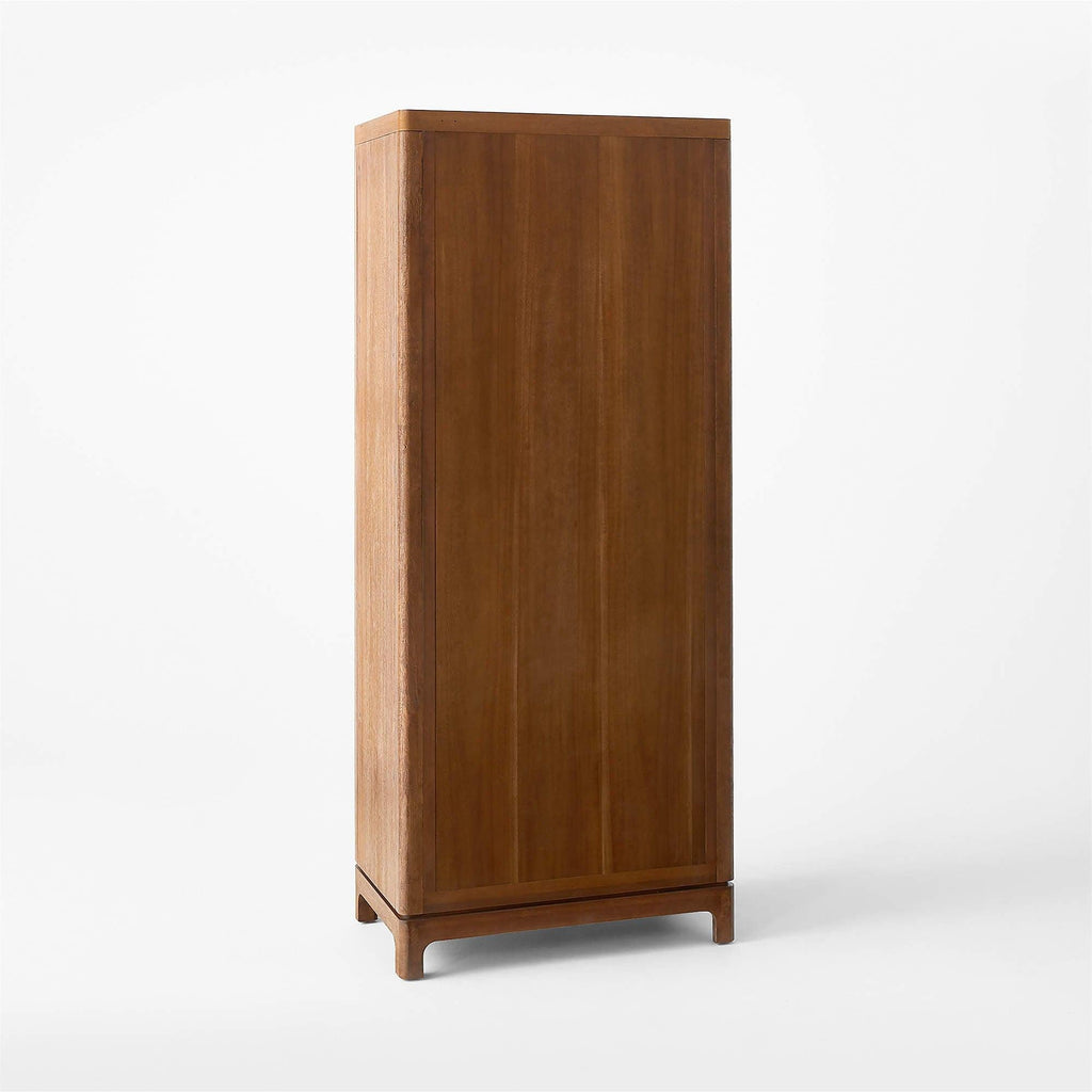 Mascustom Acacia Wood and Glass Door Tall Cabinet - Mascustom