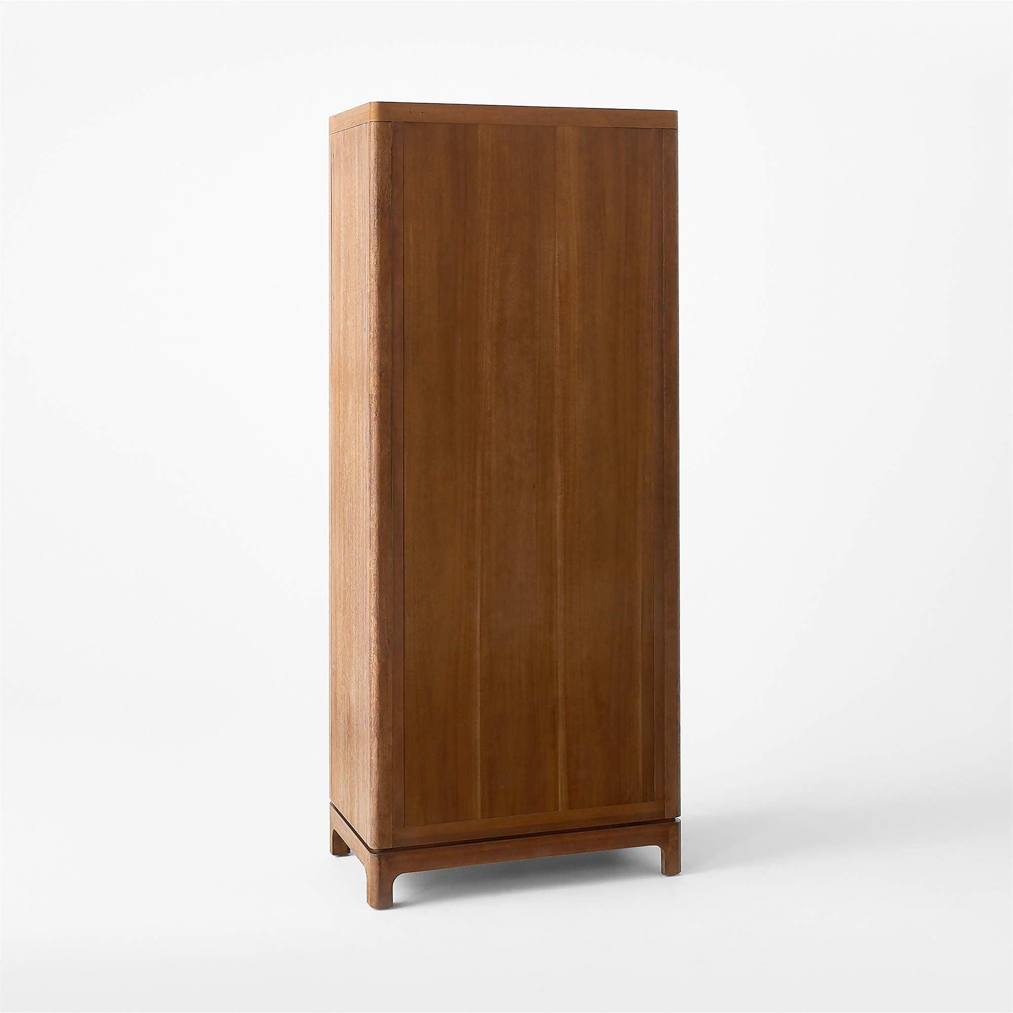 Mascustom Acacia Wood and Glass Door Tall Cabinet - Mascustom