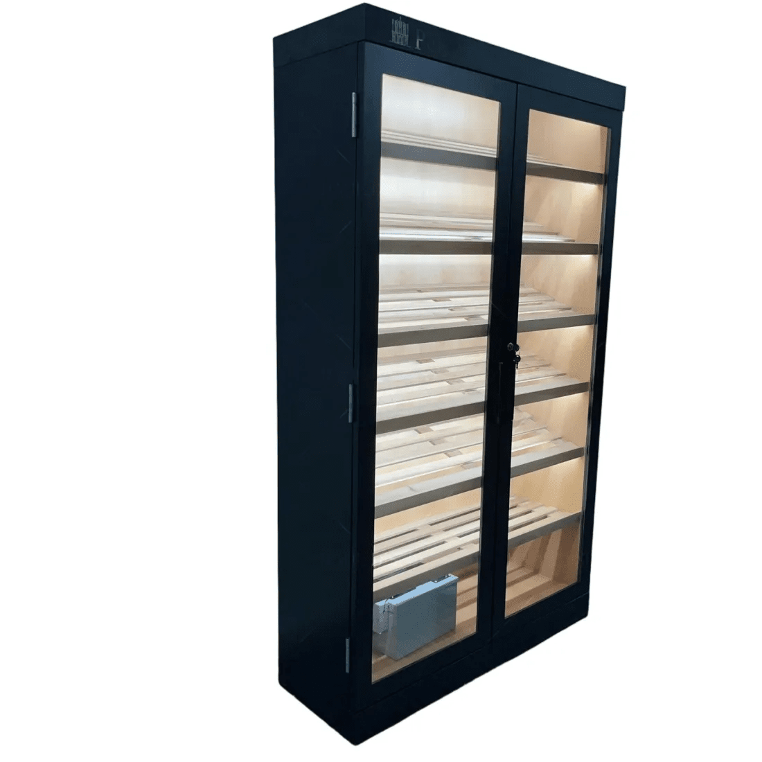 Mascustom Black Spanish Cedar Double-Door Cigar Cabinet - Mascustom