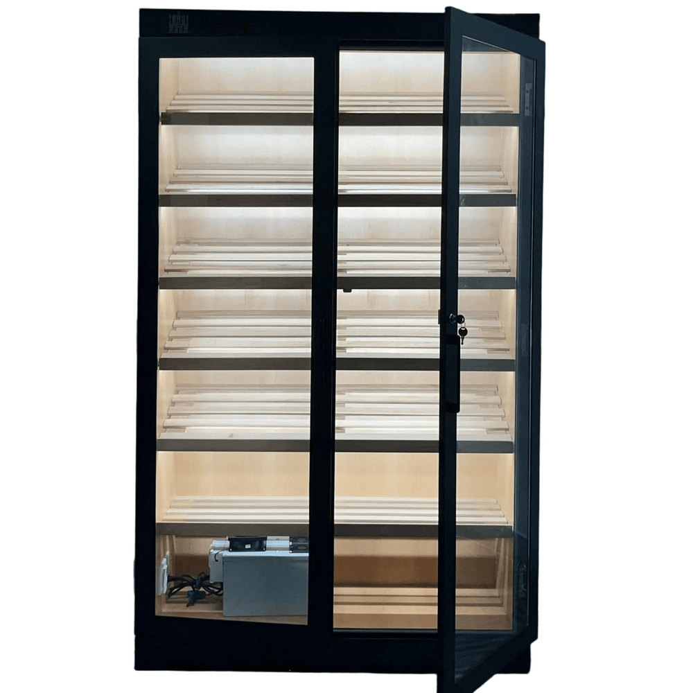 Mascustom Black Spanish Cedar Double-Door Cigar Cabinet