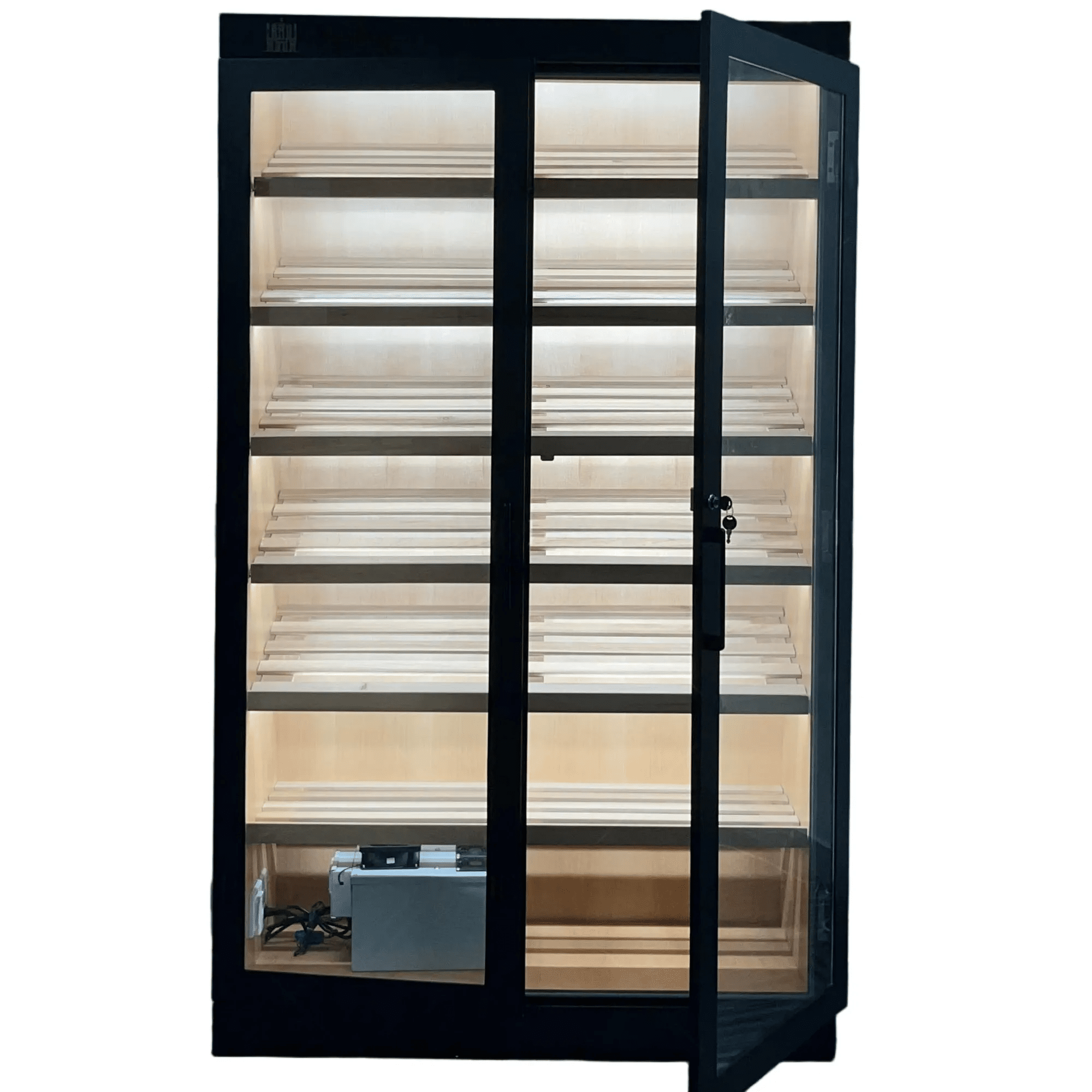 Mascustom Black Spanish Cedar Double-Door Cigar Cabinet - Mascustom