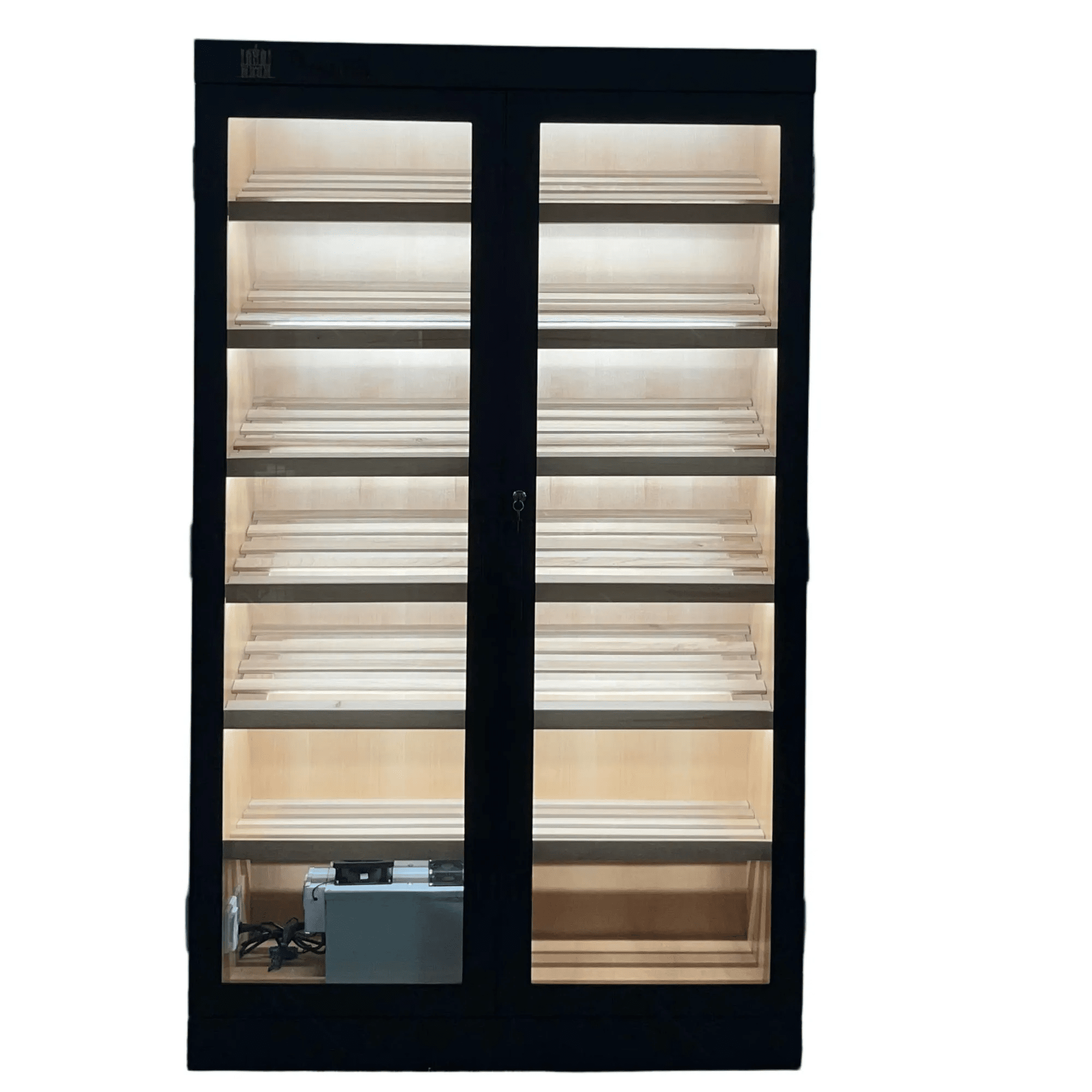 Mascustom Black Spanish Cedar Double-Door Cigar Cabinet - Mascustom