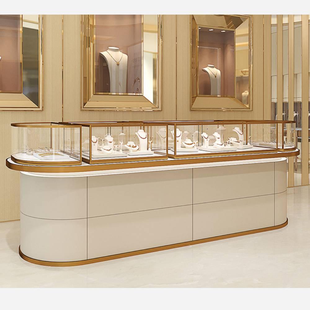 New oval high - end jewelry display showcase - Mascustom
