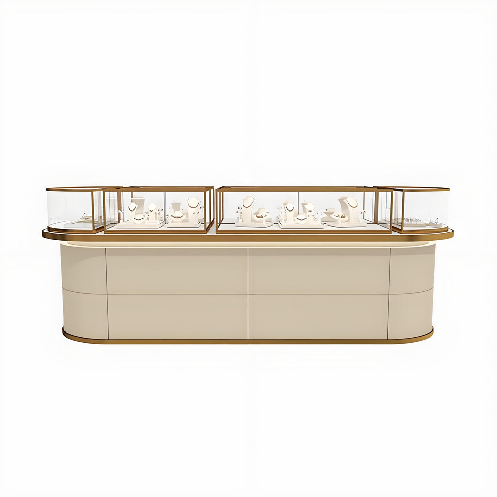 New oval high - end jewelry display showcase - Mascustom
