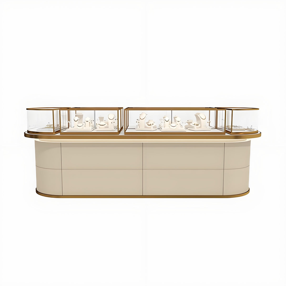 New oval high - end jewelry display showcase - Mascustom