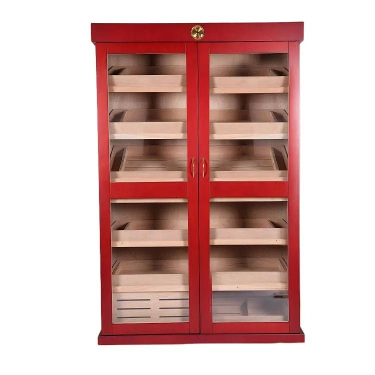 Red Spanish Cedar Double-Door Cigar Cabinet - Mascustom