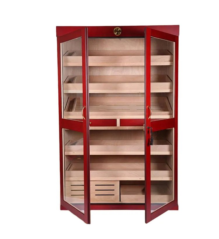 Red Spanish Cedar Double-Door Cigar Cabinet - Mascustom