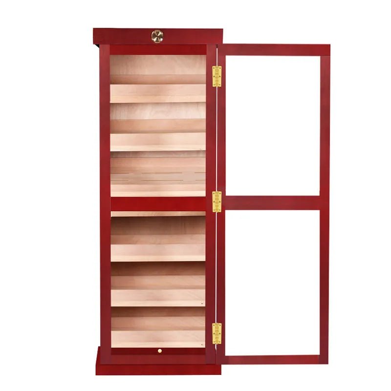 Red Spanish Cedar Single-Door Cigar Cabinet - Mascustom