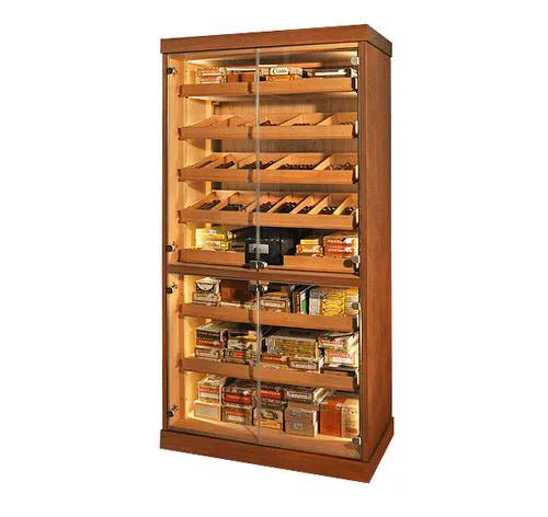 Segmented Sliding Tray Cigar Cabinet - Mascustom