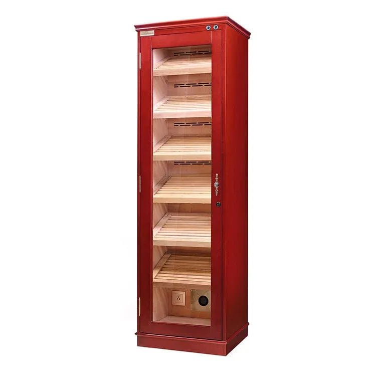 Single Door Cigar Cabinet Black/Red - Mascustom