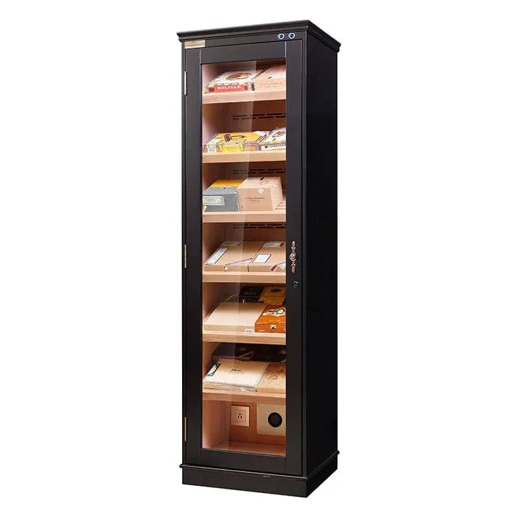 Single Door Cigar Cabinet Black/Red