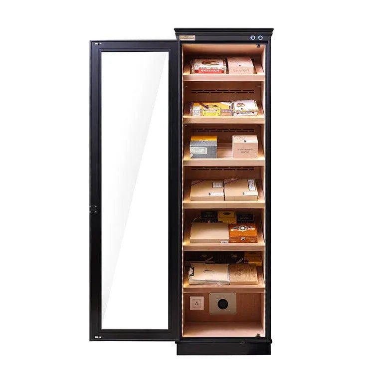 Single Door Cigar Cabinet Black/Red - Mascustom