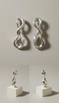 Sterling Silver Sculptural Drop Earrings - Mascustom