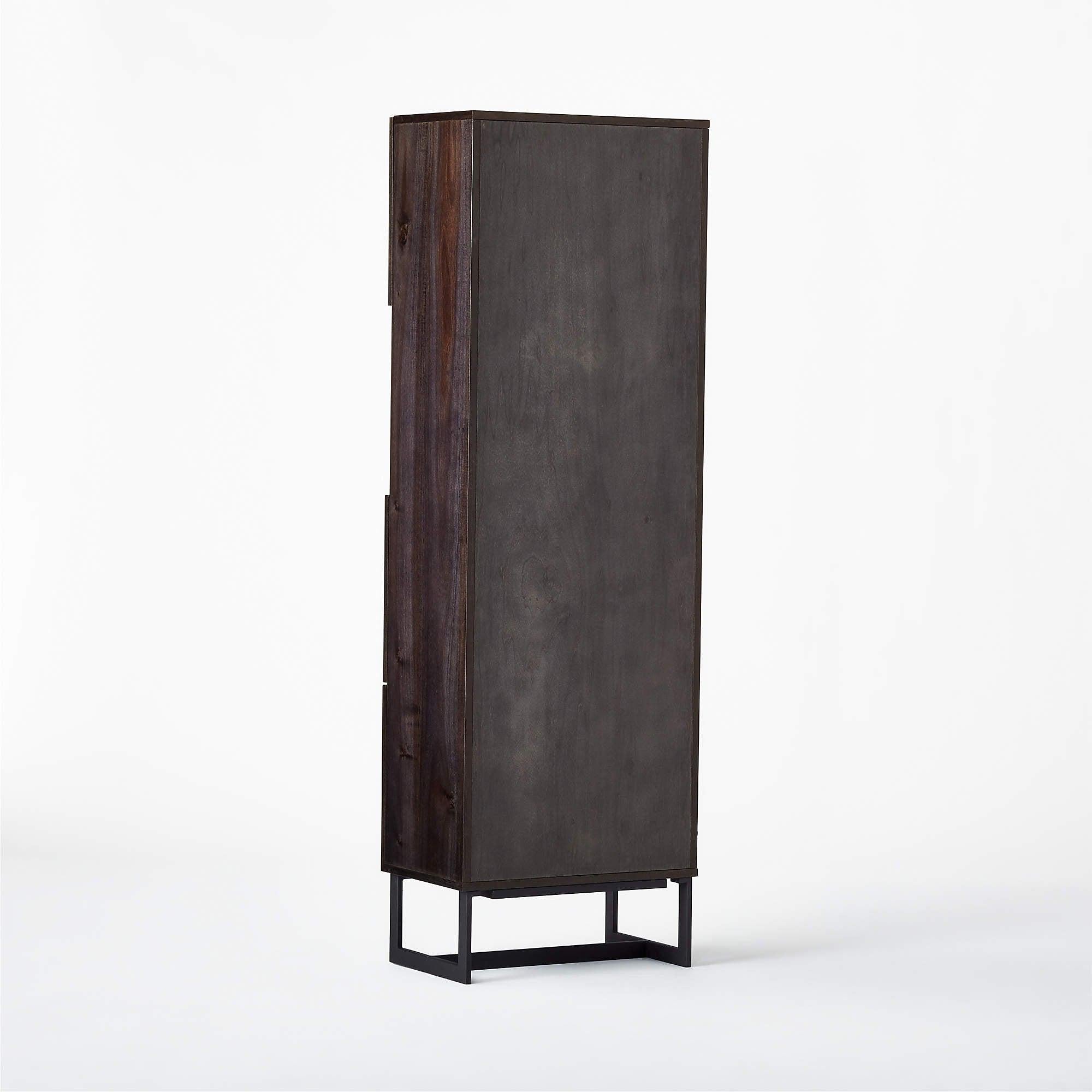 Suspend Bar Cabinet Black Marble and Dark Wood - Mascustom