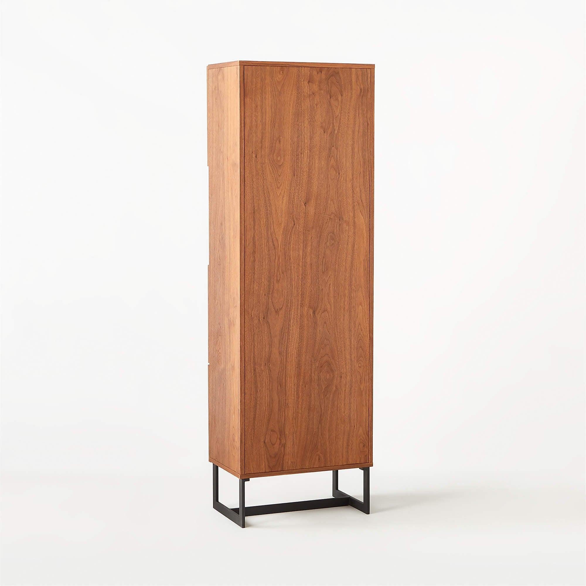 Suspend Bar Cabinet Black Marble and Dark Wood - Mascustom